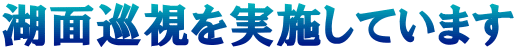 湖面巡視を実施しています